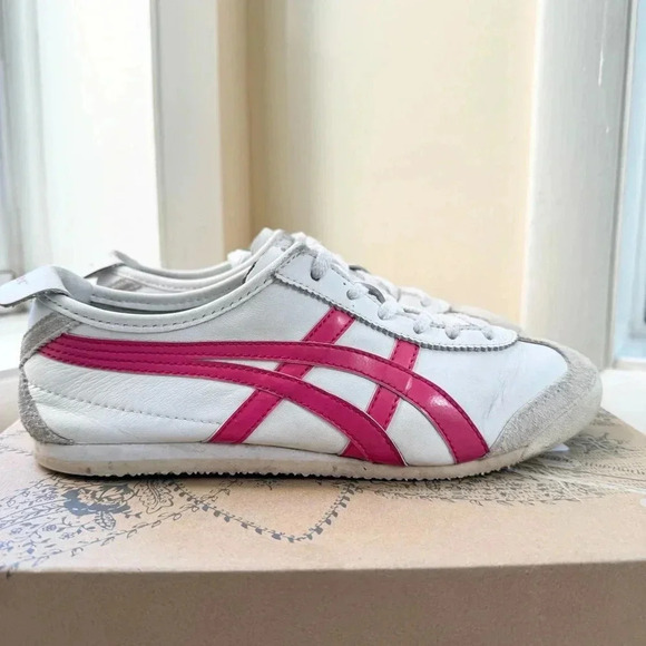 Onitsuka Tiger Mexico 66 ASICS Sneaker Shoes in White Pink Womens 8 - Picture 4 of 10